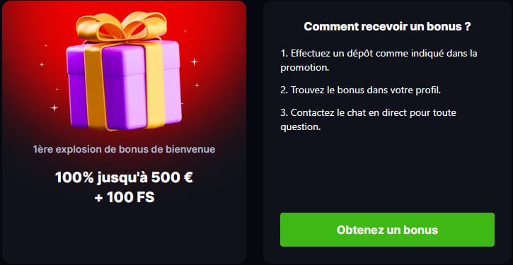 BetFlare Casino bonus bienvenue